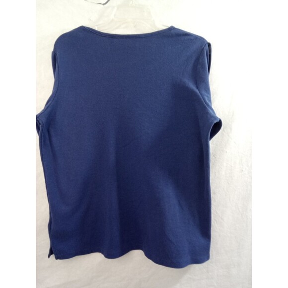 Quaker Factory By Jeanne Bice Women Medium Blue 3/4 Split Sleeve - Picture 2 of 11